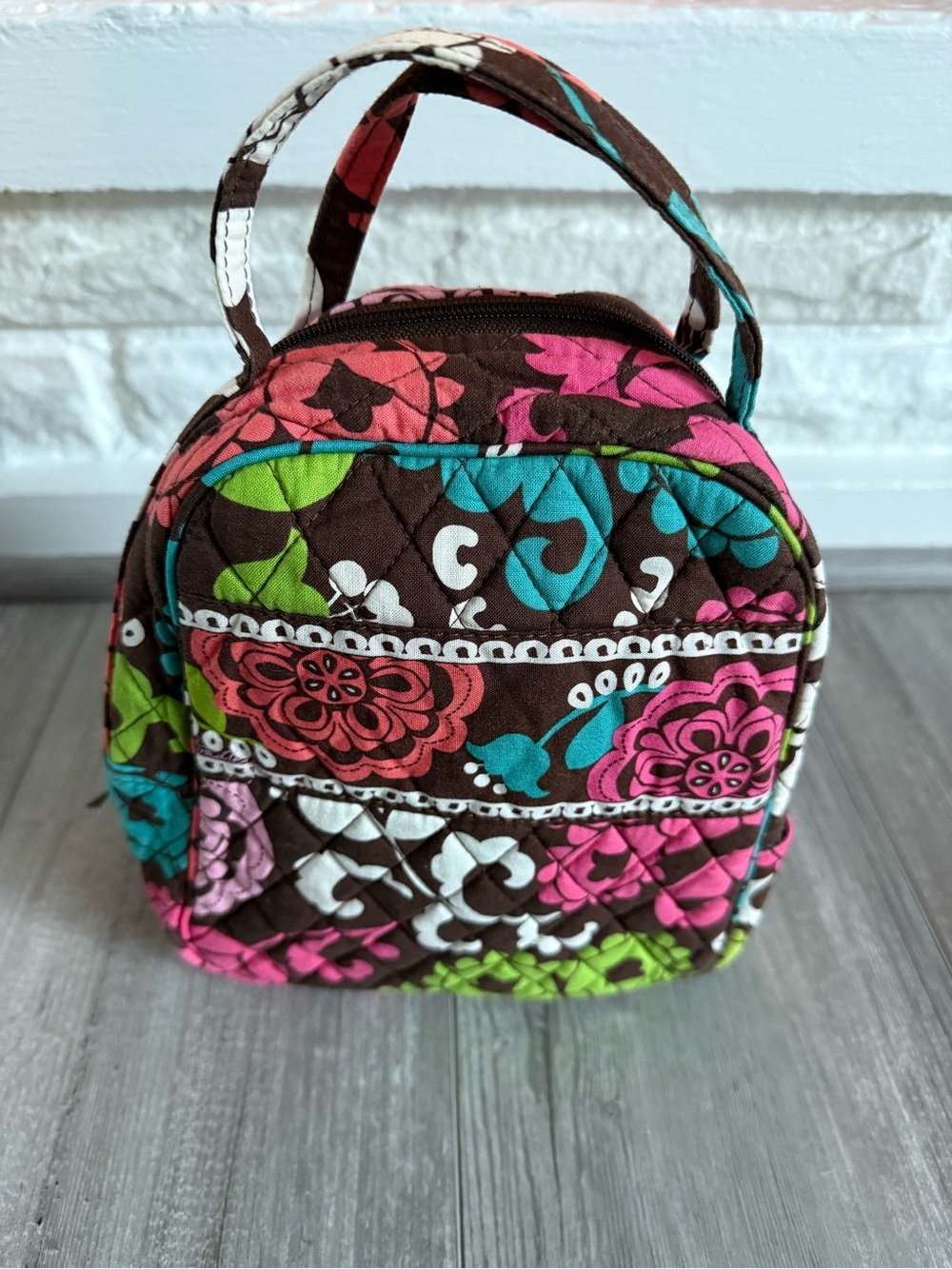 Vera Bradley Brown Floral Lunch Bunch NWOT